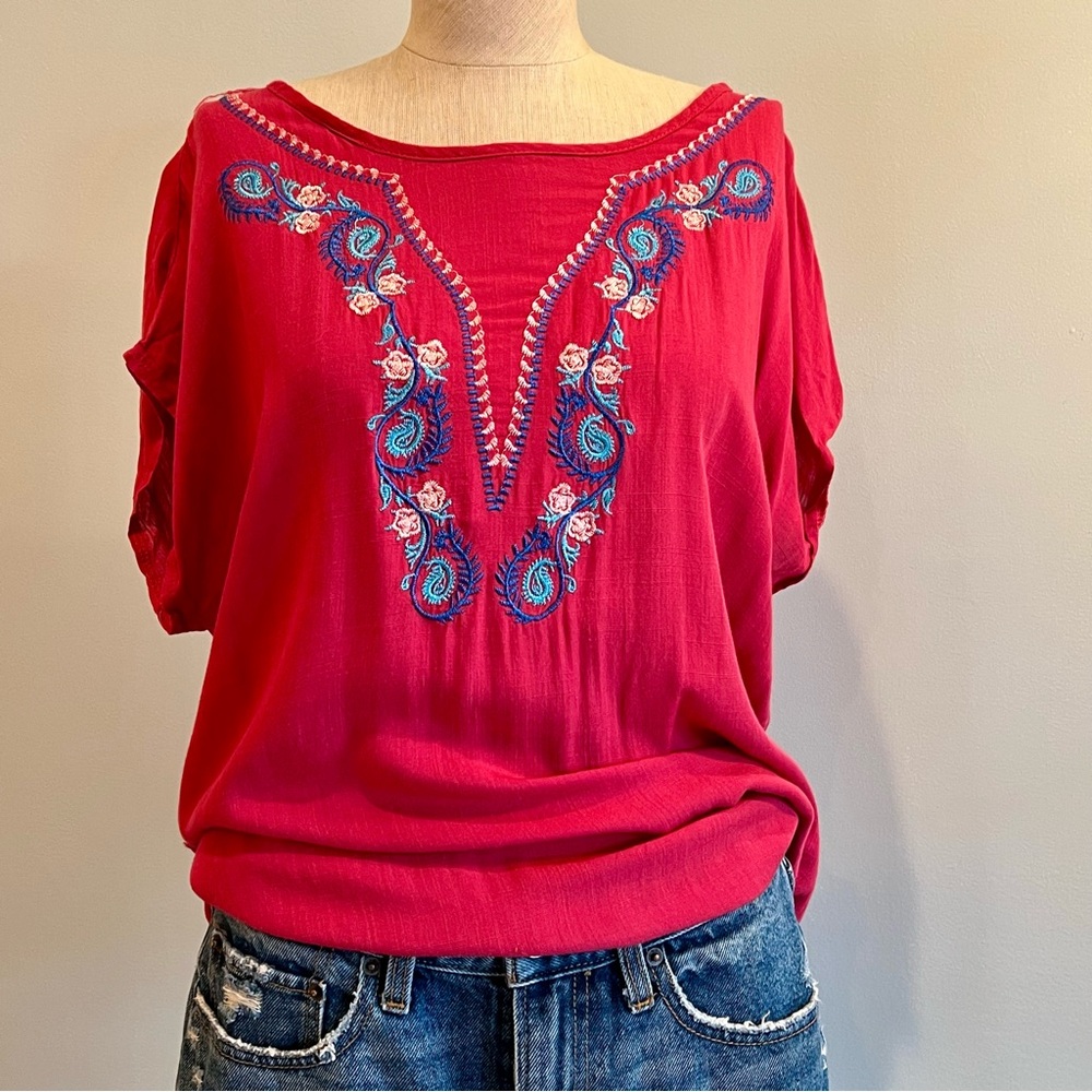 Azz Embroidered Pink Women's Top
